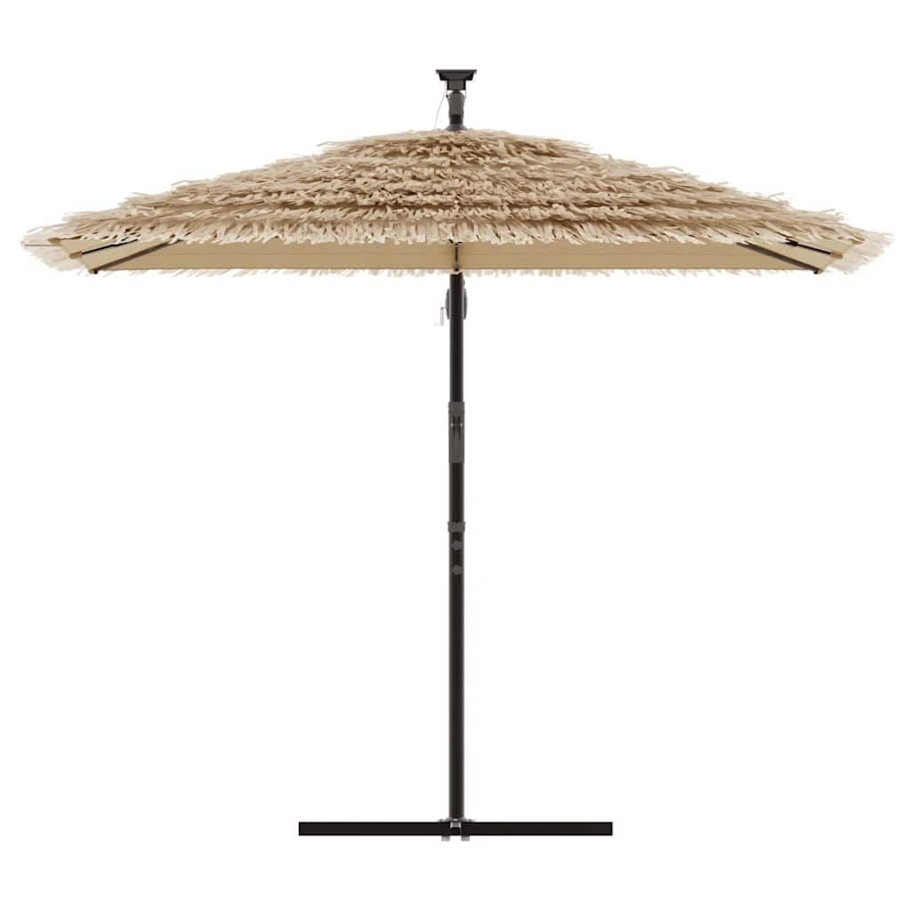 vidaXL Garden Parasol with Steel Pole Brown 246x246x230 cm 3