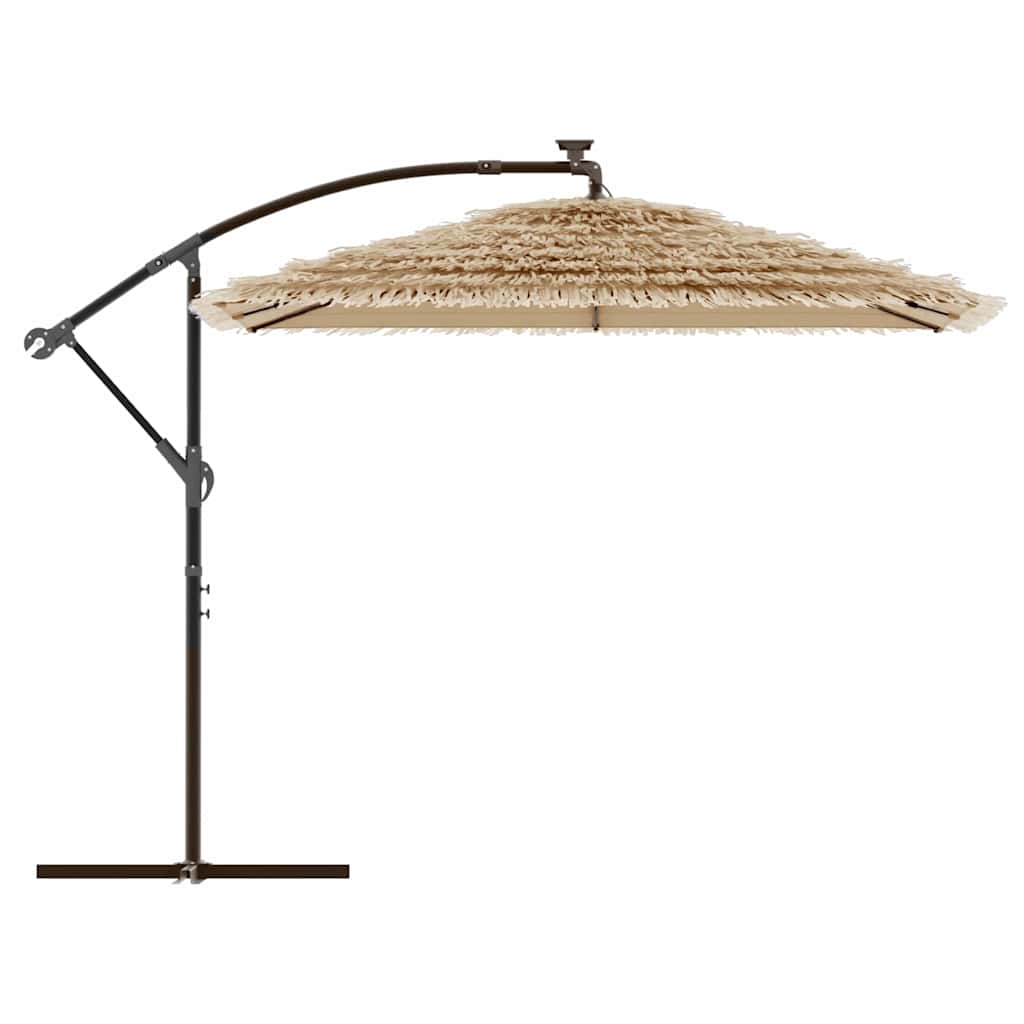vidaXL Garden Parasol with Steel Pole Brown 246x246x230 cm 4