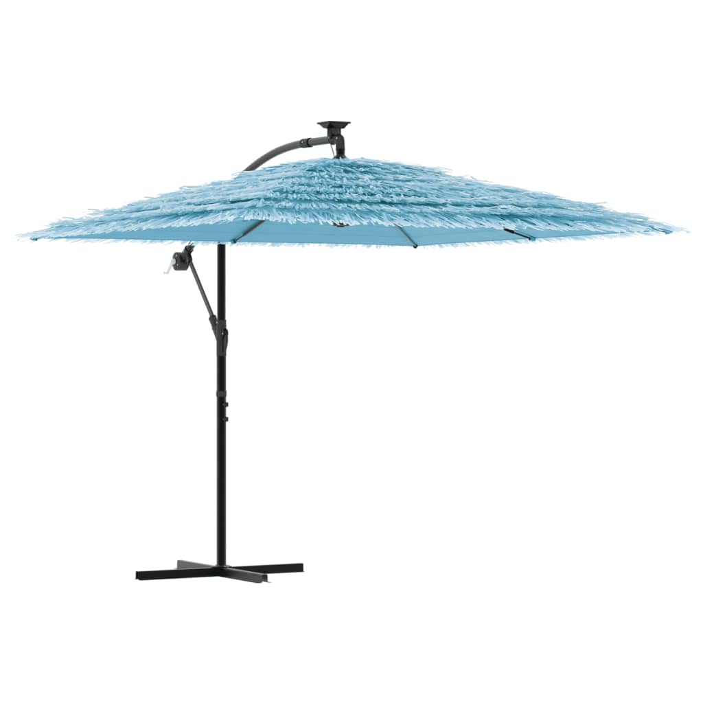 vidaXL Garden Parasol with Steel Pole Blue 246x246x230 cm 2