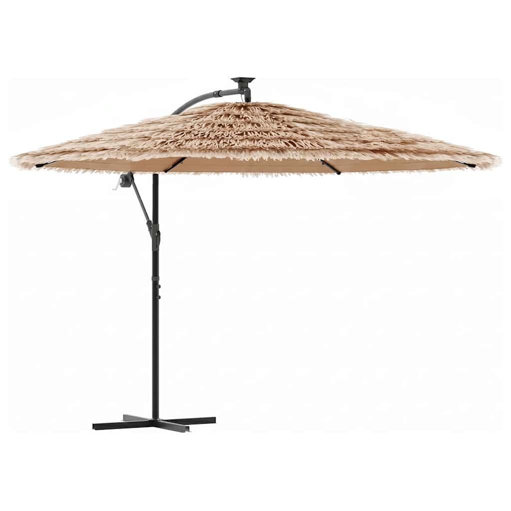 vidaXL Garden Parasol with Steel Pole Brown 269x269x235 cm 2