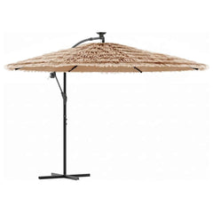 vidaXL Garden Parasol with Steel Pole Brown 269x269x235 cm 2