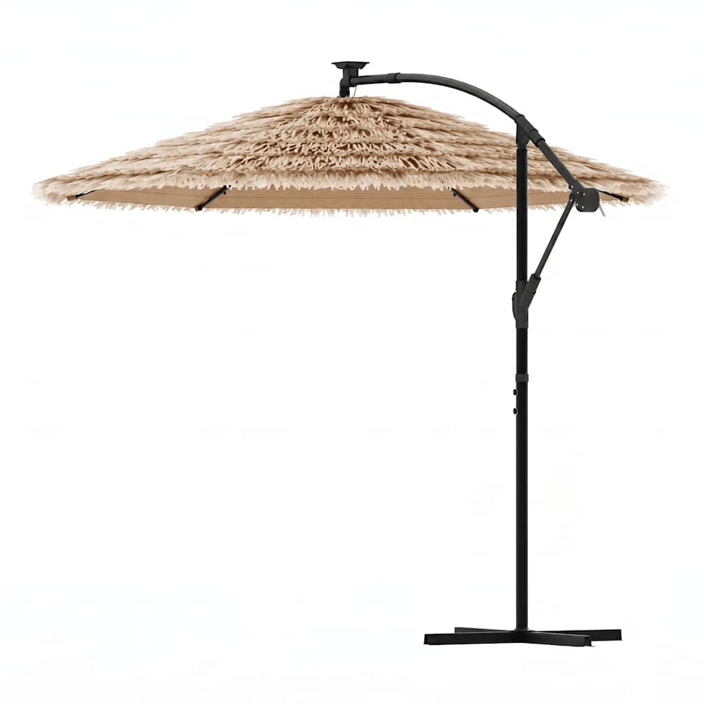 vidaXL Garden Parasol with Steel Pole Brown 269x269x235 cm 6