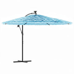 vidaXL Garden Parasol with Steel Pole Blue 269x269x235 cm 2