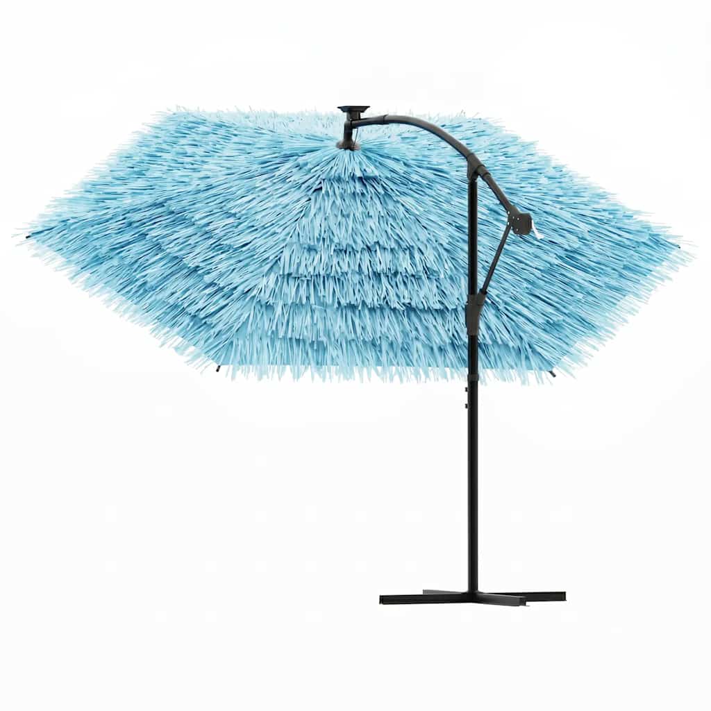 vidaXL Garden Parasol with Steel Pole Blue 269x269x235 cm 5