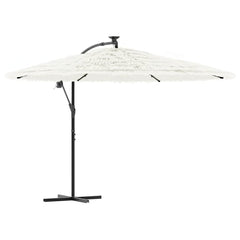 vidaXL Garden Parasol with Steel Pole White 269x269x235 cm 2