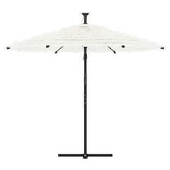 vidaXL Garden Parasol with Steel Pole White 269x269x235 cm 3