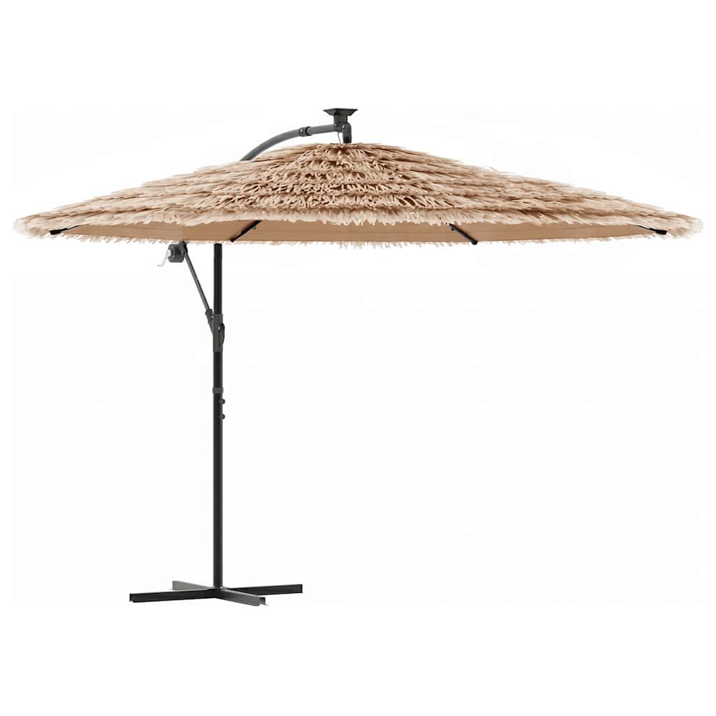 vidaXL Garden Parasol with Steel Pole Brown 290x290x238 cm 2