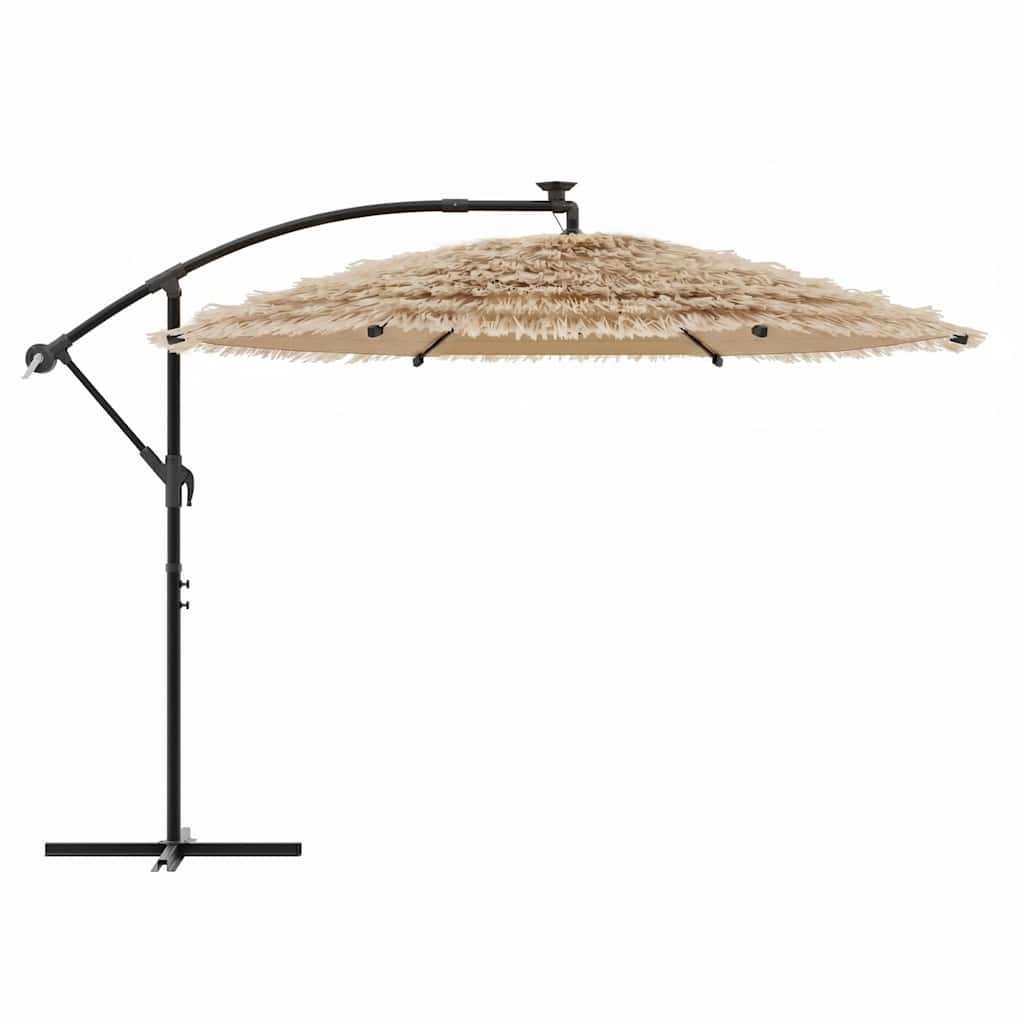 vidaXL Garden Parasol with Steel Pole Brown 290x290x238 cm 4