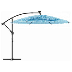 vidaXL Garden Parasol with Steel Pole Blue 290x290x238 cm 4