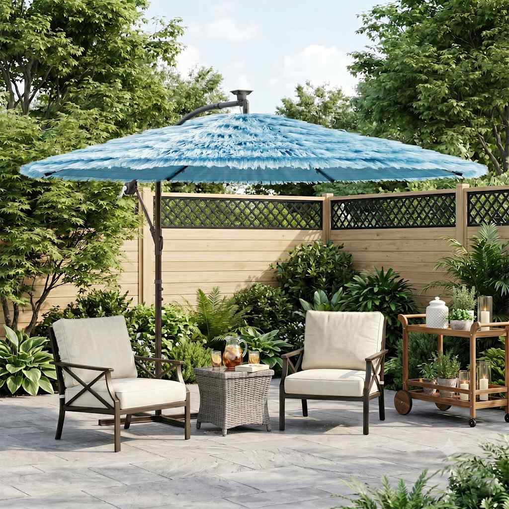 vidaXL Garden Parasol with Steel Pole Blue 290x290x238 cm 1