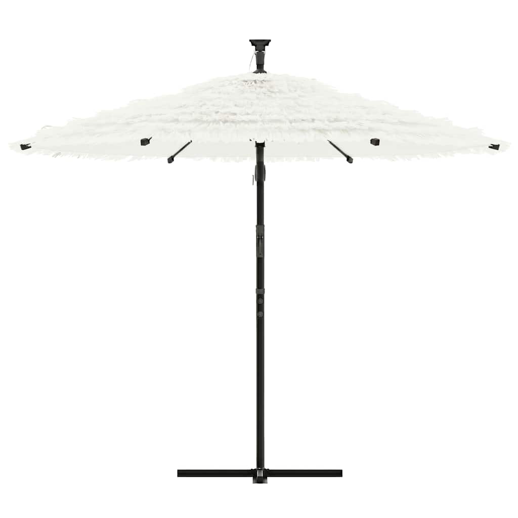 vidaXL Garden Parasol with Steel Pole White 290x290x238 cm 3