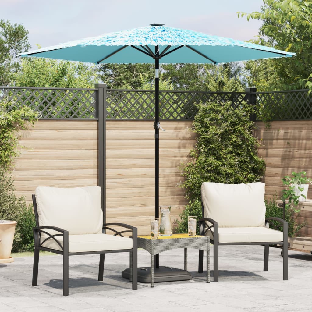 vidaXL Garden Parasol with Steel Pole Blue 223x223x213 cm 1