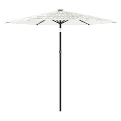 vidaXL Garden Parasol with Steel Pole White 223x223x213 cm 2