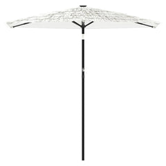 vidaXL Garden Parasol with Steel Pole White 223x223x213 cm 3