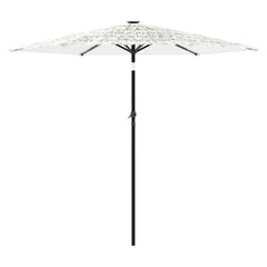 vidaXL Garden Parasol with Steel Pole White 223x223x213 cm 5