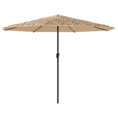 vidaXL Garden Parasol with Steel Pole Brown 324x324x247 cm 2