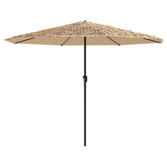 vidaXL Garden Parasol with Steel Pole Brown 324x324x247 cm 3