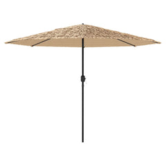vidaXL Garden Parasol with Steel Pole Brown 324x324x247 cm 4