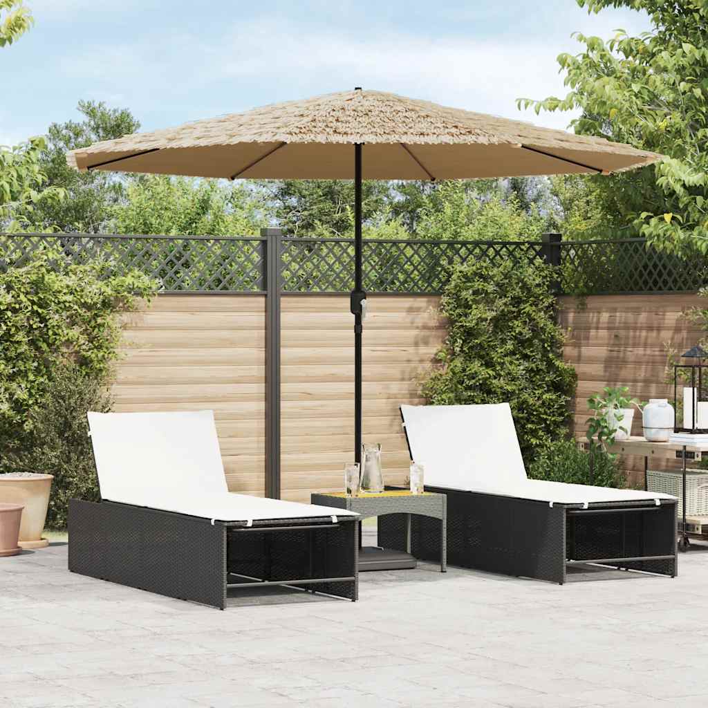 vidaXL Garden Parasol with Steel Pole Brown 324x324x247 cm 1