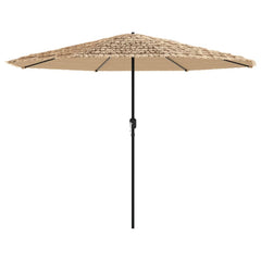 vidaXL Garden Parasol with Steel Pole Brown 388x388x248 cm 3