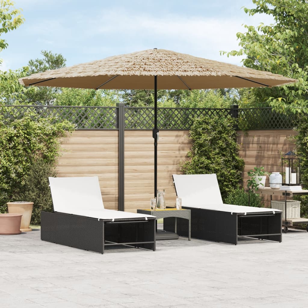 vidaXL Garden Parasol with Steel Pole Brown 388x388x248 cm 1