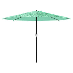 vidaXL Garden Parasol with Steel Pole Green 388x388x248 cm 3