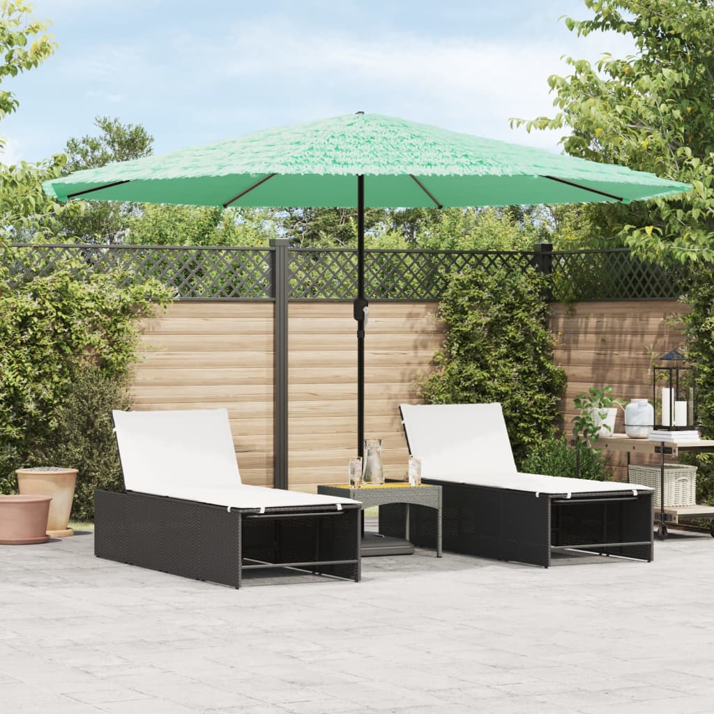 vidaXL Garden Parasol with Steel Pole Green 388x388x248 cm 1