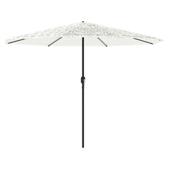vidaXL Garden Parasol with Steel Pole White 388x388x248 cm 2