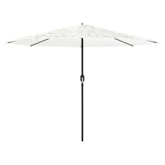 vidaXL Garden Parasol with Steel Pole White 388x388x248 cm 3