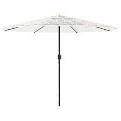 vidaXL Garden Parasol with Steel Pole White 388x388x248 cm 5