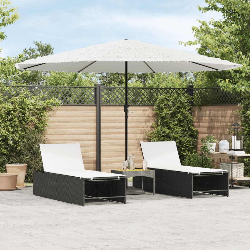 vidaXL Garden Parasol with Steel Pole White 388x388x248 cm 1