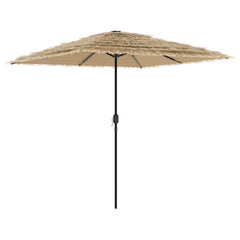 vidaXL Garden Parasol with LEDs and Steel Pole Brown 248x248x248 cm 2