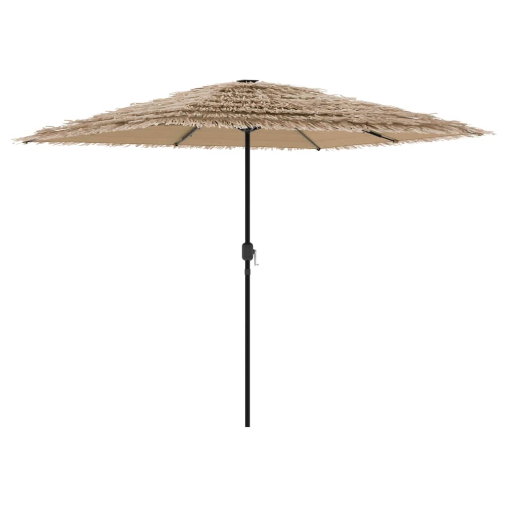 vidaXL Garden Parasol with LEDs and Steel Pole Brown 248x248x248 cm 5
