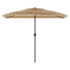 vidaXL Garden Parasol with LEDs and Steel Pole Brown 300x200x250 cm 4