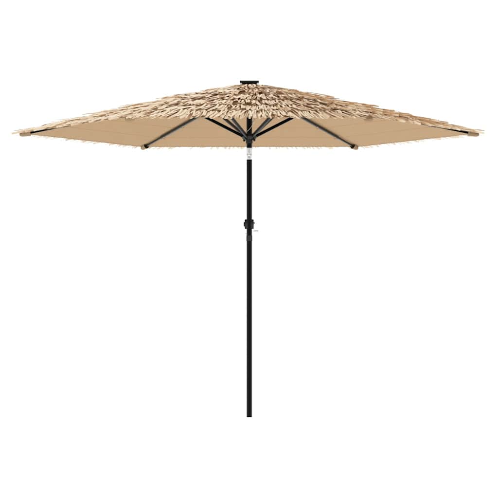 vidaXL Garden Parasol with LEDs and Steel Pole Brown 288x288x225 cm 5