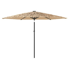 vidaXL Garden Parasol with LEDs and Steel Pole Brown 288x288x225 cm 6