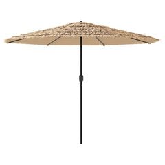 vidaXL Garden Parasol with LEDs and Steel Pole Brown 324x324x247 cm 6