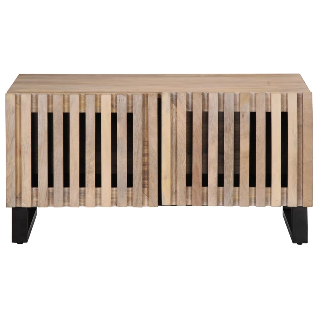 vidaXL Coffee Table White 80x51x40 cm Solid Wood Mango 2