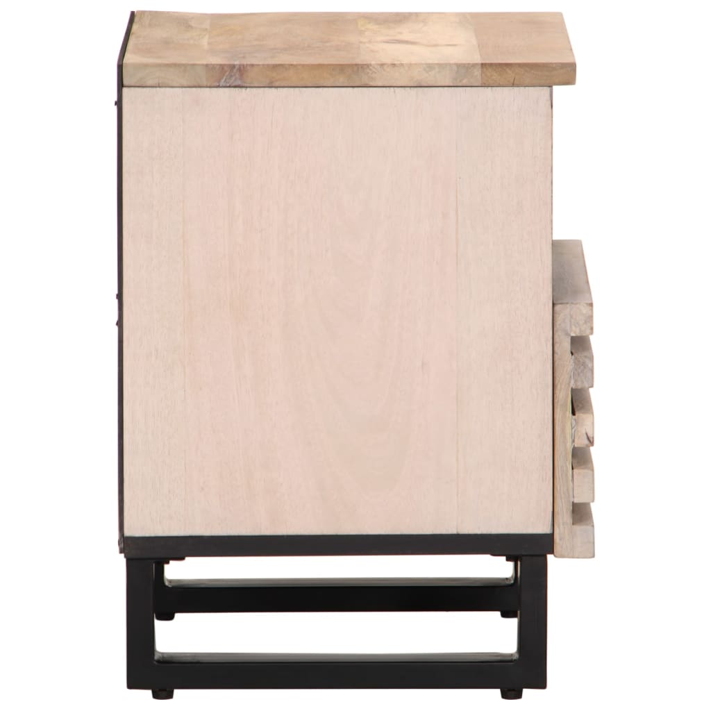 vidaXL Bedside Cabinet 40x33x46 cm Solid Wood Bleached Mango 4