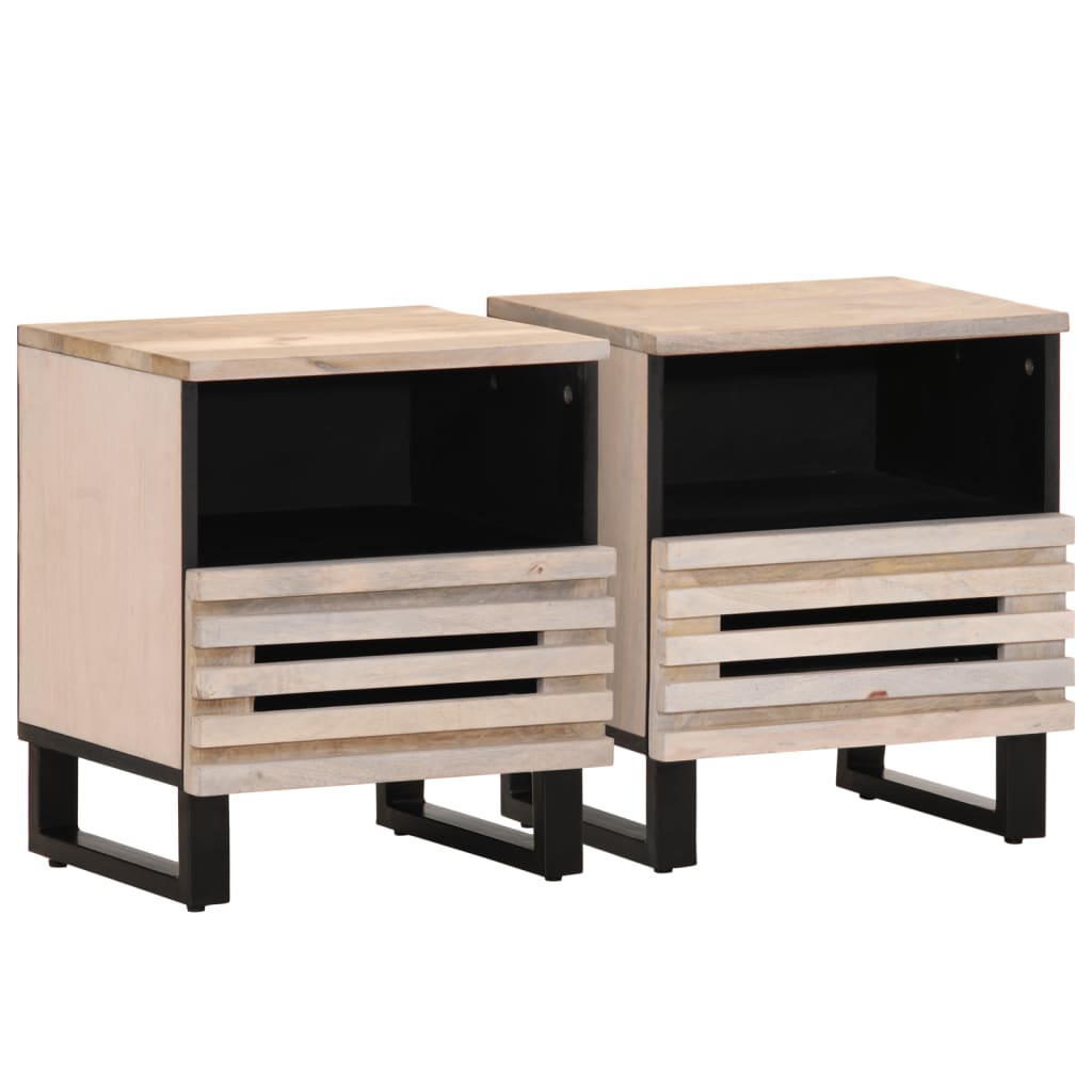 vidaXL Bedside Cabinet 40x34x46 cm Solid Wood Mango