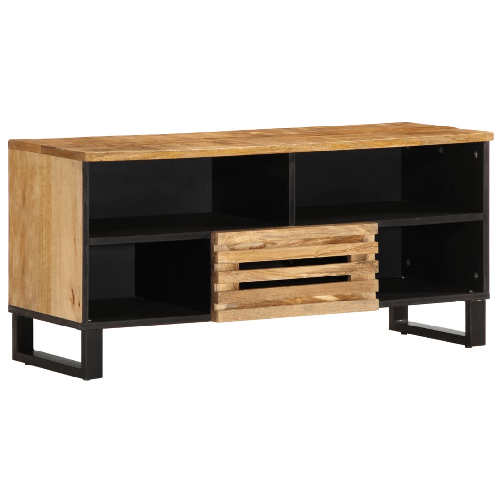 vidaXL TV Cabinet 100x34x46 cm Solid Wood Rough Mango 1