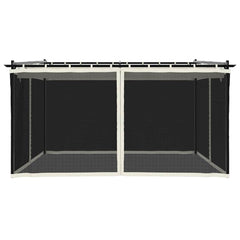 Gazebo Walls Steel Cream 4 x 3 m with mesh