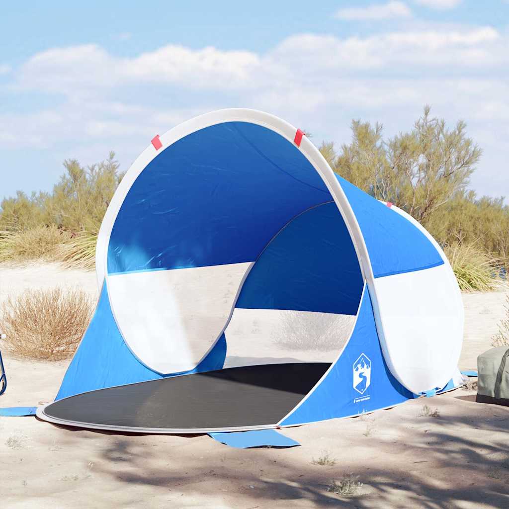 vidaXL Beach Tent Azure Blue Pop-up Waterproof 1