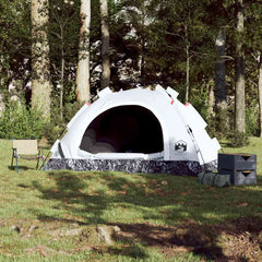 vidaXL Camping Tent 2-Person White Blackout Fabric Quick Release 3