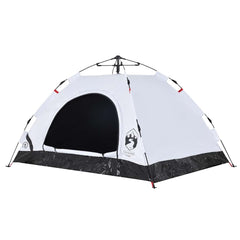 vidaXL Camping Tent 2-Person White Blackout Fabric Quick Release 4