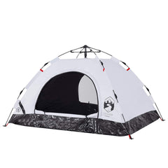 vidaXL Camping Tent 2-Person White Blackout Fabric Quick Release 5