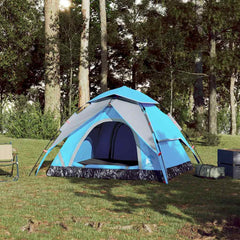 vidaXL Camping Tent Dome 3-Person Blue Quick Release 3