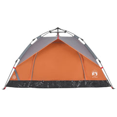 vidaXL Camping Tent Dome 2-Person Grey and Orange Quick Release 5