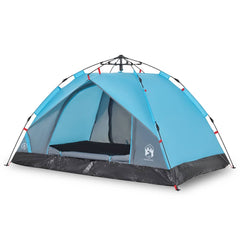 vidaXL Camping Tent Dome 3-Person Blue Quick Release 2
