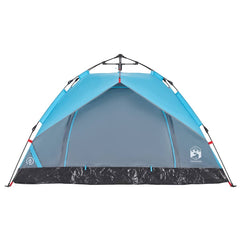 vidaXL Camping Tent Dome 3-Person Blue Quick Release 5